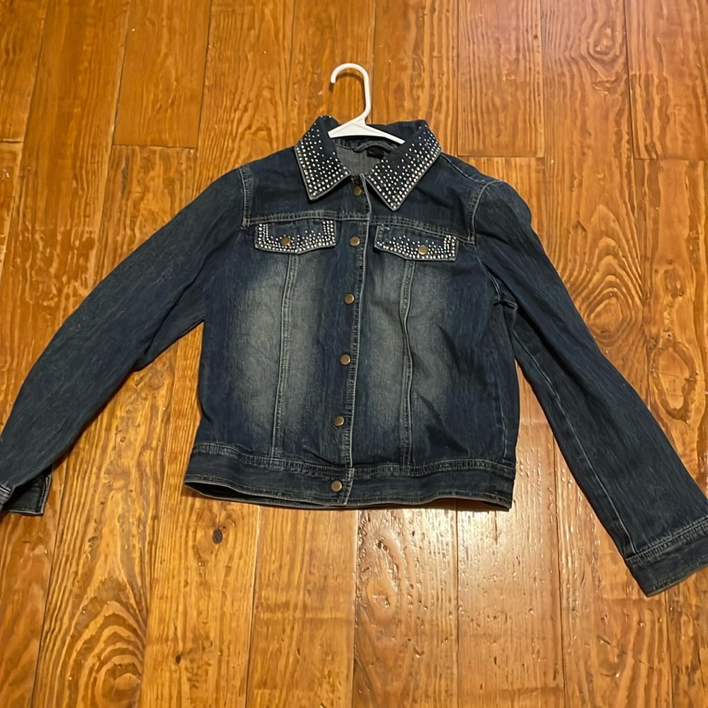 Denim jacket with sparkles